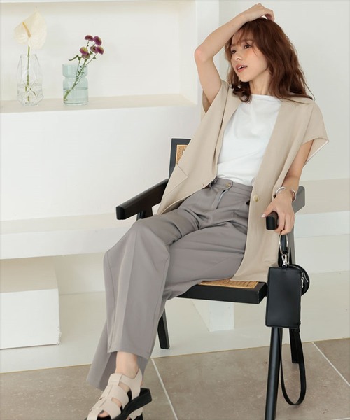 DONOBAN（ドノバン）の「リネンタッチオーバージレ（ベスト・レディース・ブラック/ライトベージュ・F）」の14枚目の写真