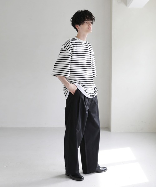 ETELIO(エテリオ)の「【2点セット】梨地ポケット付きクルービッグTシャツ&ロングタンクトップアンサンブルセット(Tシャツ/カットソー・メンズ・ベージュ/ワインレッド/ブルーグリーン/アッシュ/ホワイト/グレー/ブラック/ワイン系/グリーン系/ブルー/ホワイト×ブラック/ブラック系/ブラック×ホワイト/ホワイト系/ネイビー/ブラック系2/ダークグリーン/ダークオレンジ/チャコール・SMALL/MEDIUM/LARGE/X-LARGE)」の21枚目の写真