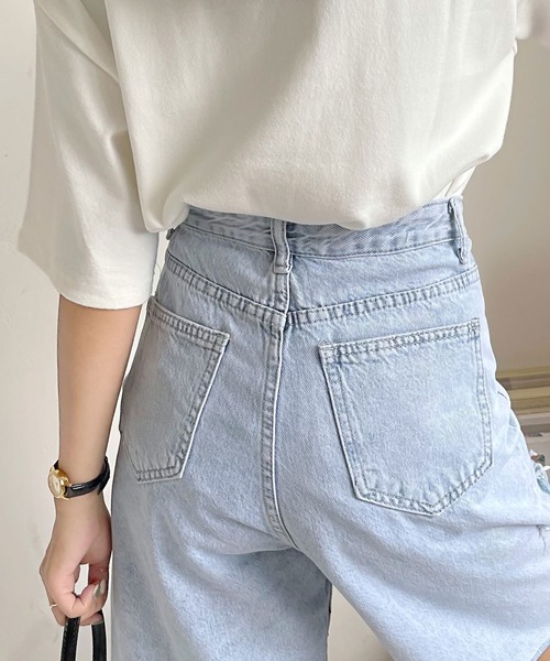 fd style（エフディ スタイル）の「【DS】ダメージデニムハーフパンツ（デニムパンツ・レディース・ブルー系その他・SMALL/MEDIUM/LARGE）」の4枚目の写真