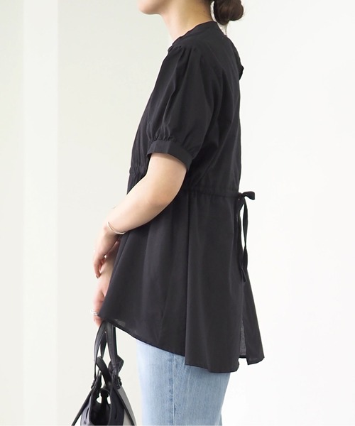 Riberry（リベリー）の「ウエスト切替半袖チュニック（チュニック・レディース・ブラック/ベージュ/オフホワイト・MEDIUM）」の17枚目の写真