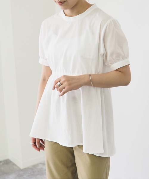 Riberry（リベリー）の「ウエスト切替半袖チュニック（チュニック・レディース・ブラック/ベージュ/オフホワイト・MEDIUM）」の7枚目の写真