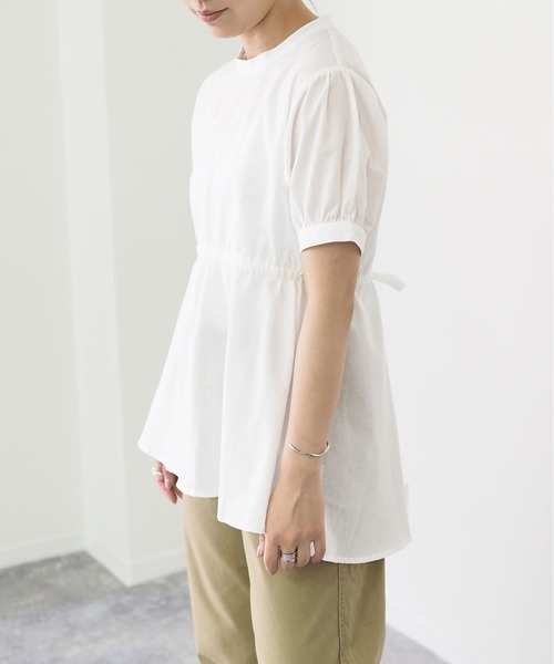 Riberry（リベリー）の「ウエスト切替半袖チュニック（チュニック・レディース・ブラック/ベージュ/オフホワイト・MEDIUM）」の5枚目の写真