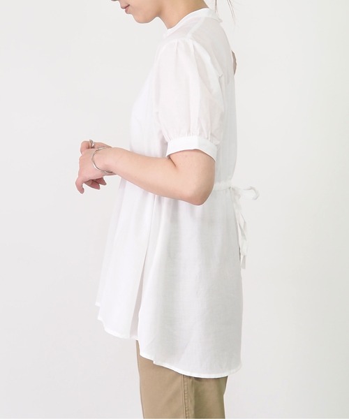 Riberry（リベリー）の「ウエスト切替半袖チュニック（チュニック・レディース・ブラック/ベージュ/オフホワイト・MEDIUM）」の6枚目の写真