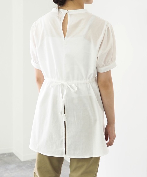 Riberry（リベリー）の「ウエスト切替半袖チュニック（チュニック・レディース・ブラック/ベージュ/オフホワイト・MEDIUM）」の8枚目の写真