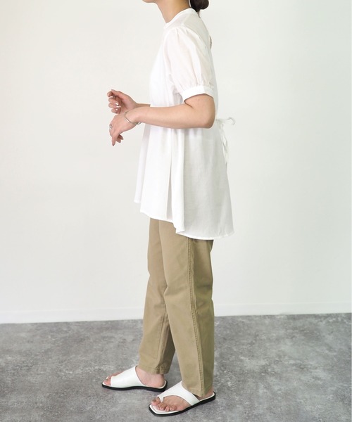 Riberry（リベリー）の「ウエスト切替半袖チュニック（チュニック・レディース・ブラック/ベージュ/オフホワイト・MEDIUM）」の12枚目の写真