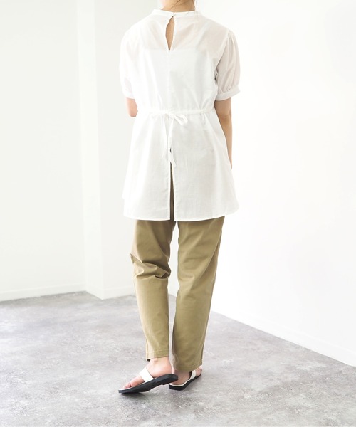 Riberry（リベリー）の「ウエスト切替半袖チュニック（チュニック・レディース・ブラック/ベージュ/オフホワイト・MEDIUM）」の15枚目の写真