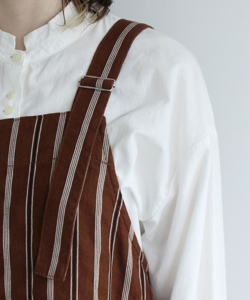 PAR ICI（パーリッシィ）の「ダークストライプ ワークワンピース（ワンピース・レディース・ネイビー/ブラウン・FREE）」の20枚目の写真