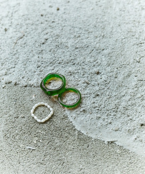 Birthday room（バースデイルーム）の「パール＆アクリル3点セットリング（リング・レディース・ブラウン/ナチュラル/グリーン・FREE）」の20枚目の写真