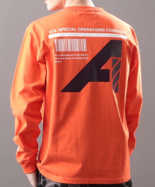 AVIREX（アヴィレックス）の「【AVIREX FLYER’S】ロングスリーブ Tシャツ リーコン / LS T-SHIRT RECON AF / アヴィレックス / AVIREX（Tシャツ/カットソー・メンズ・ブラック/ネイビー/オフホワイト/オレンジ・MEDIUM/LARGE/X-LARGE/XX-LARGE）」の4枚目の写真