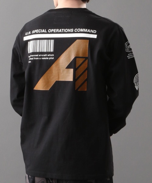 AVIREX（アヴィレックス）の「【AVIREX FLYER’S】ロングスリーブ Tシャツ リーコン / LS T-SHIRT RECON AF / アヴィレックス / AVIREX（Tシャツ/カットソー・メンズ・ブラック/ネイビー/オフホワイト/オレンジ・MEDIUM/LARGE/X-LARGE/XX-LARGE）」の5枚目の写真