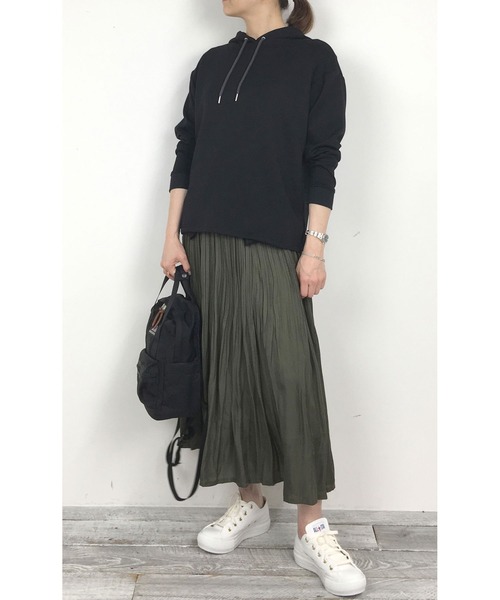 Grand PARK（グランドパーク）の「消しプリーツロングスカート（スカート・レディース・ネイビー/ベージュ/チャコールグレー/カーキ・FREE）」の14枚目の写真