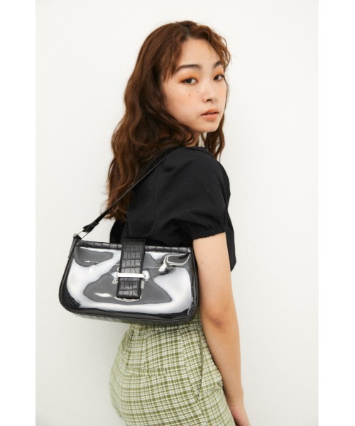 LAGUA GEM（ラグアジェム）の「CROCO CLEAR ONEHANDLE BAG（ショルダーバッグ・レディース・ブラック/ホワイト・FREE）」の16枚目の写真