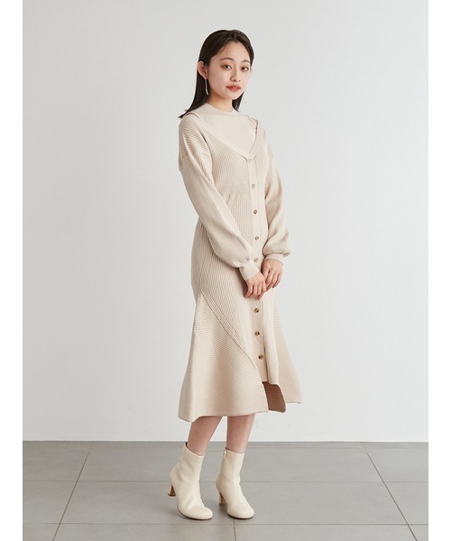 LILY BROWN（リリーブラウン）の「レイヤードニットワンピース（ワンピース・レディース・ラベンダー/ブラウン/アイボリー・FREE）」の19枚目の写真