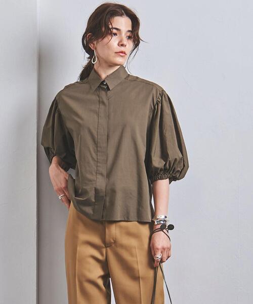 UNITED ARROWS（ユナイテッドアローズ）の「＜UNITED ARROWS> C/CEL ボリュームスリーブ シャツ W◆（シャツ/ブラウス・レディース・ホワイト/ブラック/オリーブ・FREE）」の9枚目の写真