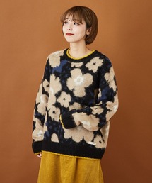 CUBE SUGAR（キューブシュガー）の「モヘアタッチ ジャガード クルーネック 総柄 プルオーバー（ニット/セーター）」