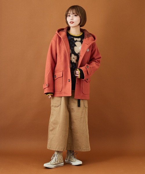 CUBE SUGAR（キューブシュガー）の「モヘアタッチ ジャガード クルーネック 総柄 プルオーバー（ニット/セーター・レディース・ベージュ/ネイビー/カーキ・M）」の6枚目の写真