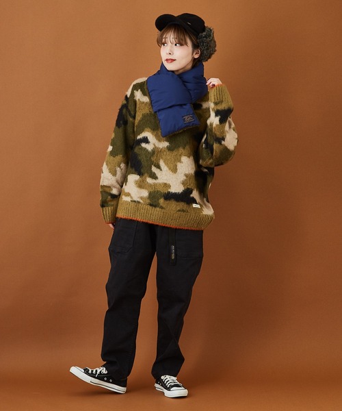 CUBE SUGAR（キューブシュガー）の「モヘアタッチ ジャガード クルーネック 総柄 プルオーバー（ニット/セーター・レディース・ベージュ/ネイビー/カーキ・M）」の12枚目の写真