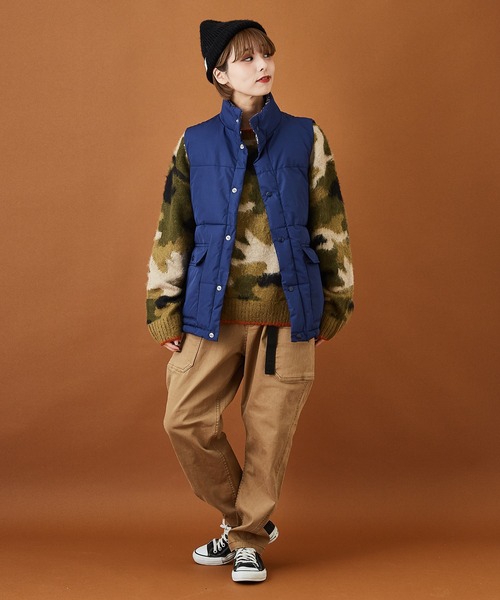 CUBE SUGAR（キューブシュガー）の「モヘアタッチ ジャガード クルーネック 総柄 プルオーバー（ニット/セーター・レディース・ベージュ/ネイビー/カーキ・M）」の13枚目の写真