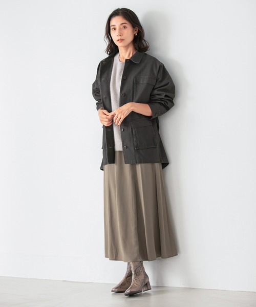 LEPSIM（レプシィム）の「ミリタリードルマンシャツジャケット　959128（ミリタリージャケット・レディース・チャコールグレー/カーキ・FREE）」の3枚目の写真