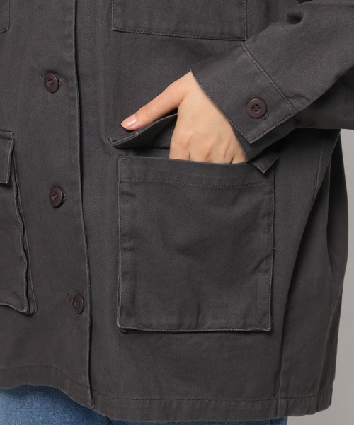 LEPSIM（レプシィム）の「ミリタリードルマンシャツジャケット　959128（ミリタリージャケット・レディース・チャコールグレー/カーキ・FREE）」の10枚目の写真