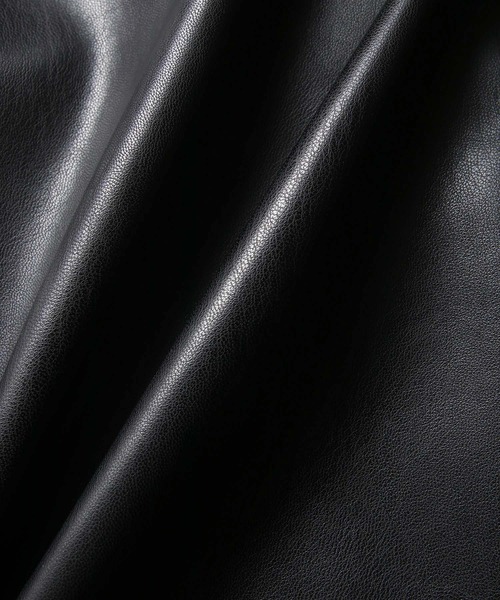 ROPE' PICNIC（ロペピクニック）の「フェイクレザースタンドカラージャケット（ライダースジャケット・レディース・ブラック/ベージュ・38/40）」の12枚目の写真