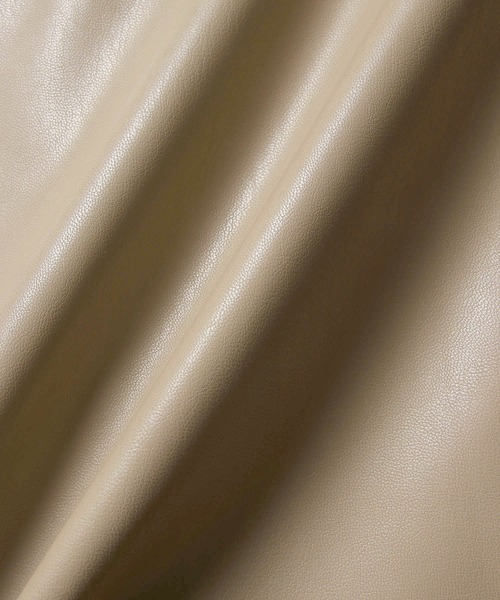 ROPE' PICNIC（ロペピクニック）の「フェイクレザースタンドカラージャケット（ライダースジャケット・レディース・ブラック/ベージュ・38/40）」の14枚目の写真