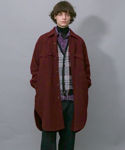 Iroquois（イロコイ）の「W/NY BRUSHED FLANNEL CO（ステンカラーコート・メンズ・ベージュ/ワイン/ブラック・2/1/3）」の3枚目の写真