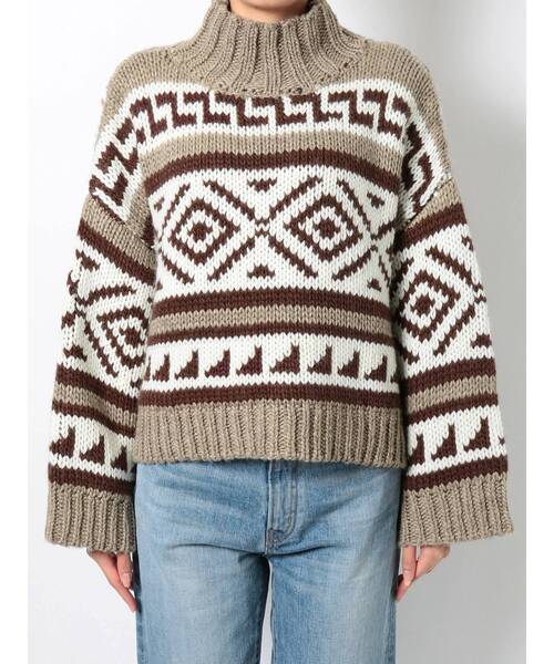 Ungrid（アングリッド）の「ローゲージジャカードニット（ニット/セーター・レディース・オフホワイト/モカ・FREE）」の7枚目の写真