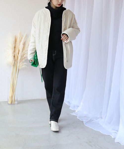 frames RAY CASSIN(フレームスレイカズン)の「【WEB限定】縦キルト×ボアリバーシブルブルゾン(ブルゾン・レディース・ベージュ/カーキ・FREE)」の13枚目の写真