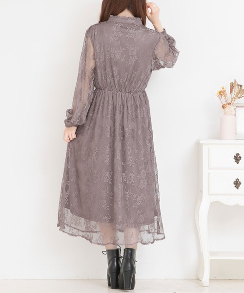 Newlyme（ニューリーミー）の「総レースチャイナワンピース（ワンピース・レディース・ホワイト/ブラック/ベージュ/ブルー/ブラウン・MEDIUM/LARGE）」の9枚目の写真