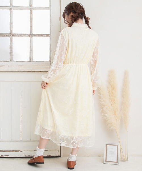 Newlyme（ニューリーミー）の「総レースチャイナワンピース（ワンピース・レディース・ホワイト/ブラック/ベージュ/ブルー/ブラウン・MEDIUM/LARGE）」の14枚目の写真