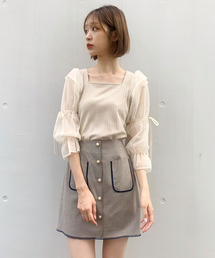 TITTY&CO. | パイピングチェックミニスカート(スカート)