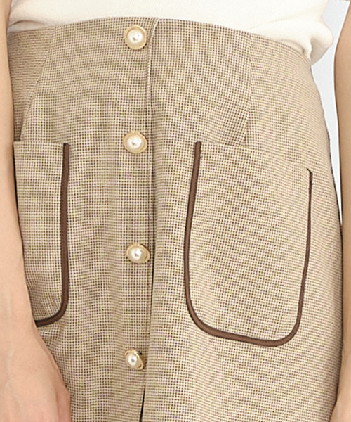 TITTY&CO.（ティティーアンドコー）の「【TIITTY&CO.】パイピングチェックミニスカート（スカート・レディース・ブラック/ブラウン/ネイビー・SMALL/MEDIUM）」の18枚目の写真