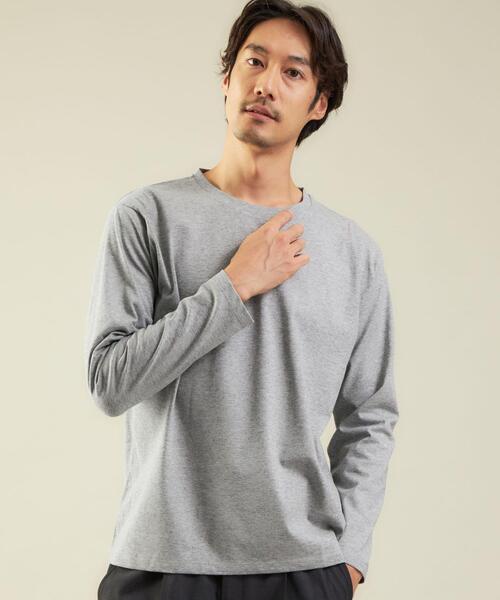 WORK TRIP OUTFITS GREEN LABEL RELAXING(ワークトリップアウトフィッツグリーンレーベル リラクシング)の「<WORK TRIP OUTFITS>クリーン クルーネック カットソー -抗菌-(Tシャツ/カットソー・メンズ・ホワイト/グレー/ダークグリーン・M/L/XL/S)」の2枚目の写真