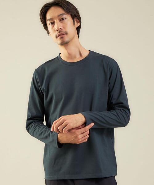 WORK TRIP OUTFITS GREEN LABEL RELAXING(ワークトリップアウトフィッツグリーンレーベル リラクシング)の「<WORK TRIP OUTFITS>クリーン クルーネック カットソー -抗菌-(Tシャツ/カットソー・メンズ・ホワイト/グレー/ダークグリーン・M/L/XL/S)」の3枚目の写真