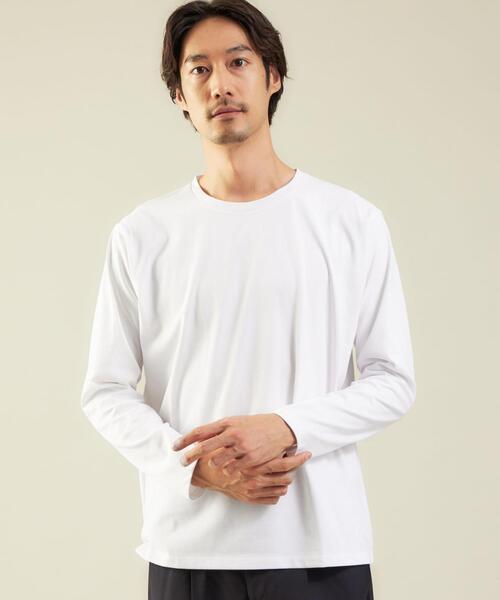 WORK TRIP OUTFITS GREEN LABEL RELAXING(ワークトリップアウトフィッツグリーンレーベル リラクシング)の「<WORK TRIP OUTFITS>クリーン クルーネック カットソー -抗菌-(Tシャツ/カットソー・メンズ・ホワイト/グレー/ダークグリーン・M/L/XL/S)」の20枚目の写真