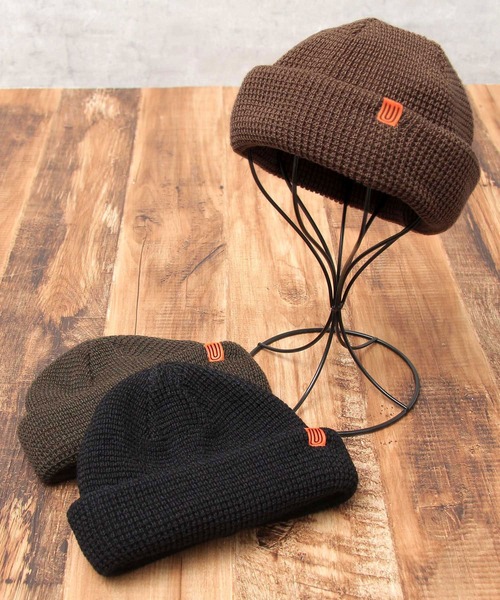 UNIVERSAL OVERALL(ユニバーサルオーバーオール)の「ワッフル ロールニットキャップ / ニット帽 / ロールキャップ / ショートワッチ(ニットキャップ/ビーニー・メンズ・ベージュ/ブラック/カーキ・FREE)」の15枚目の写真