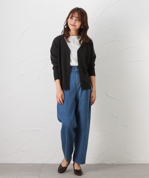 NAVY(ネイビー)の「洗えるニット カシミヤタッチ Vネックカーディガン(カーディガン/ボレロ・レディース・ブラック/ピンク/ベージュ・M/L)」の19枚目の写真