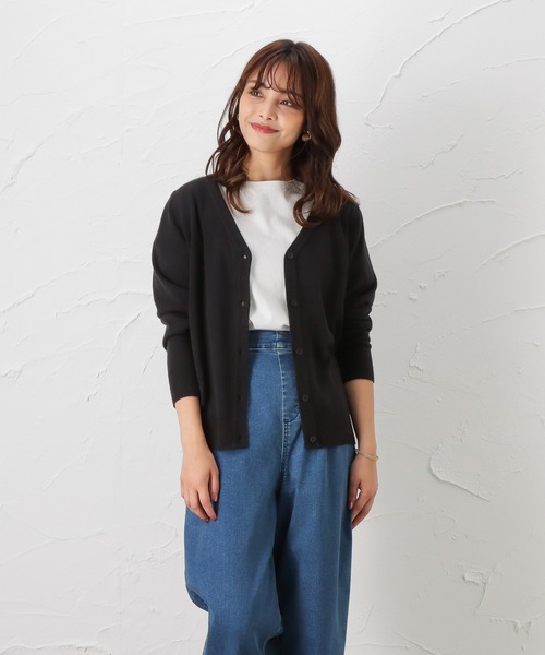 NAVY(ネイビー)の「洗えるニット カシミヤタッチ Vネックカーディガン(カーディガン/ボレロ・レディース・ブラック/ピンク/ベージュ・M/L)」の20枚目の写真