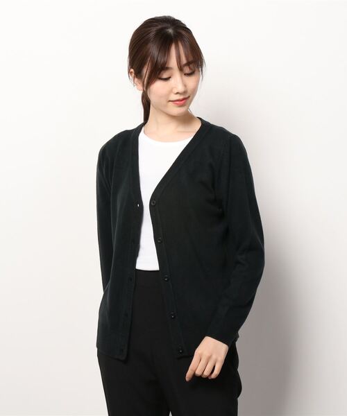 NAVY(ネイビー)の「洗えるニット カシミヤタッチ Vネックカーディガン(カーディガン/ボレロ・レディース・ブラック/ピンク/ベージュ・M/L)」の10枚目の写真