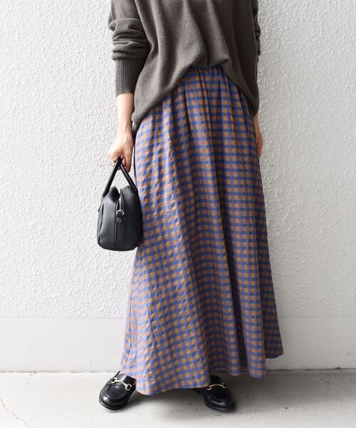 【WEB限定】〈手洗い可能〉バリエーションギンガムチェックスカート◆