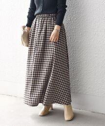 【WEB限定】〈手洗い可能〉バリエーションギンガムチェックスカート◆