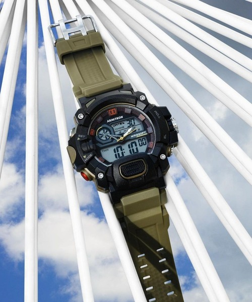 ARMITRON NEWYORK（アーミトロンニューヨーク）の「ARMITRON アナログデジタル スポーツウォッチ（アナログ腕時計・メンズ・レッド/カーキブラウン・FREE）」の7枚目の写真