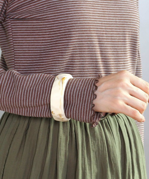 Crisp（クリスプ）の「マーブルワイドバングル（バングル/リストバンド・レディース・ブラウン/アイボリー・FREE）」の7枚目の写真