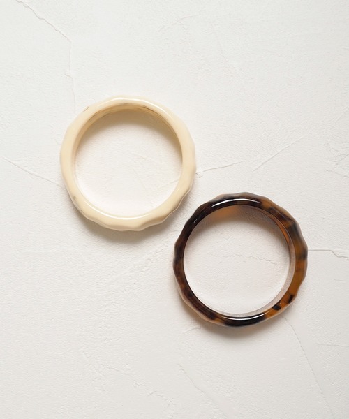 Crisp（クリスプ）の「マーブルワイドバングル（バングル/リストバンド・レディース・ブラウン/アイボリー・FREE）」の6枚目の写真