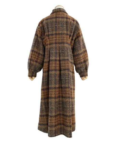 ＡＮＤＪ（アンドジェイ）の「ツイードチェック柄背中タックロングコート（チェスターコート・レディース・ネイビー/ブラウン・M）」の15枚目の写真