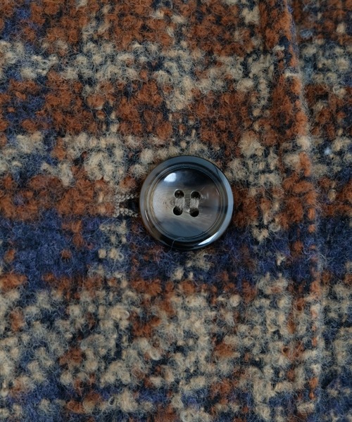 ＡＮＤＪ（アンドジェイ）の「ツイードチェック柄背中タックロングコート（チェスターコート・レディース・ネイビー/ブラウン・M）」の18枚目の写真