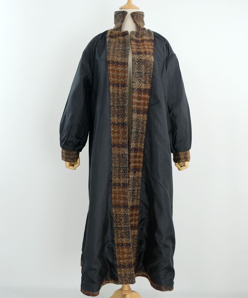 ＡＮＤＪ（アンドジェイ）の「ツイードチェック柄背中タックロングコート（チェスターコート・レディース・ネイビー/ブラウン・M）」の21枚目の写真