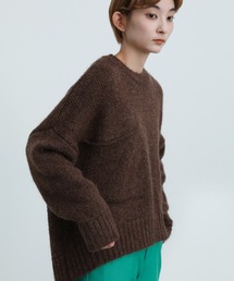 2021 AW クルーネックルーズミックスショート丈ニット