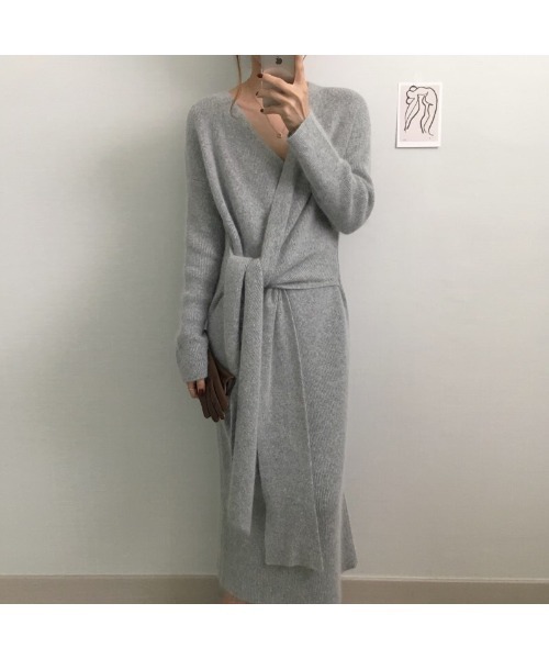Ritzy(リッツィー)の「大人シルエット カシュクールデザイン コーディガン(カーディガン/ボレロ・レディース・ベージュ/グレー・FREE)」の11枚目の写真